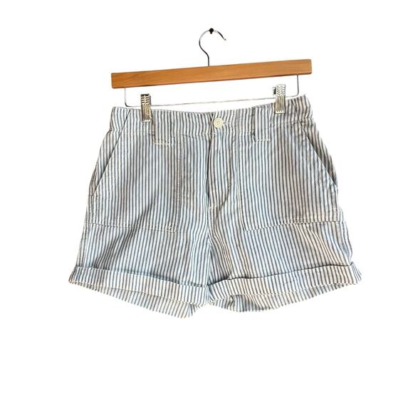 Lucky Brand Y2K Women's High Waist Linen Blend Casual Shorts Striped Size 24 - Picture 1 of 4